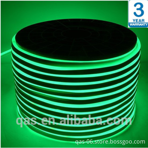Green color Led neon flex rope light 110 220v 2835 120leds single sided neon tube